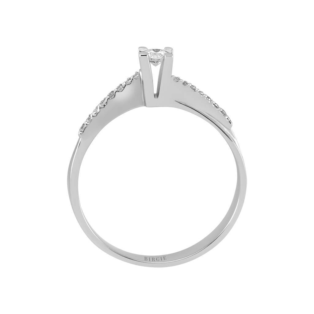 Total 0.16 Carat Diamond Halo Engagement Ring