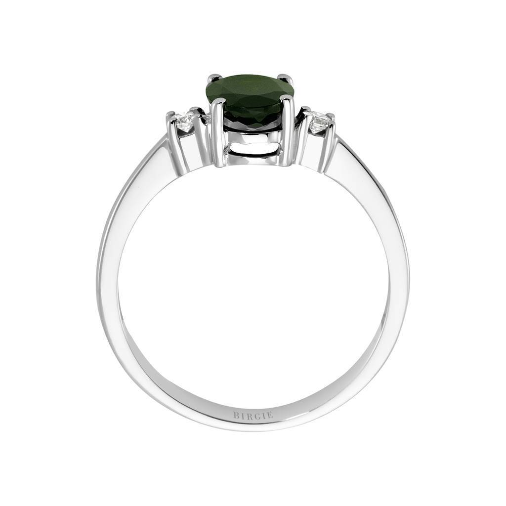 Oval Cut Diamond and Tourmaline Ring