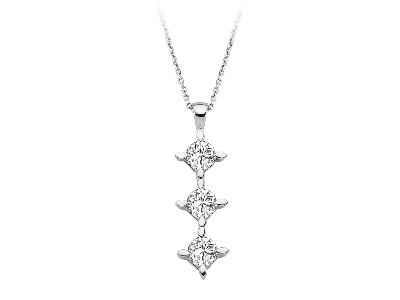 0.96 Carat Diamond Trilogy Necklace