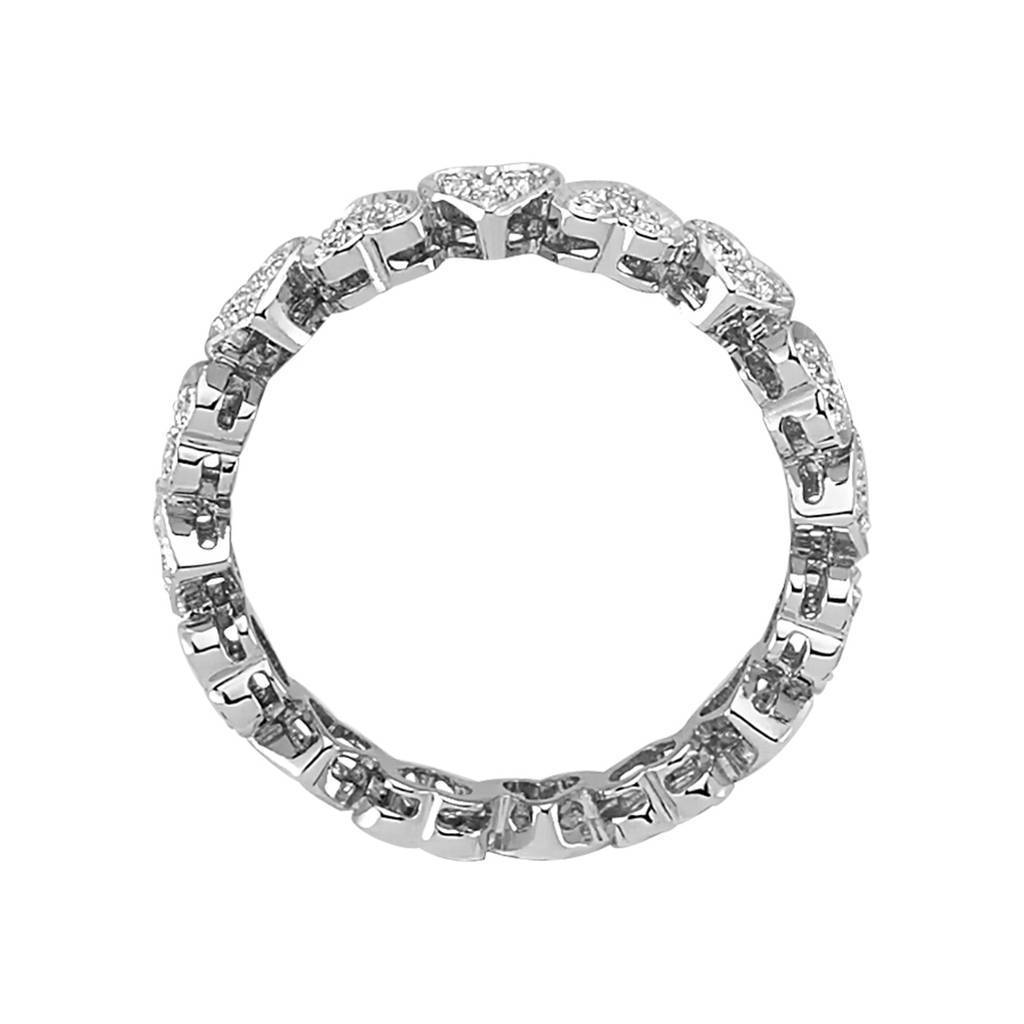 Bague de mariage d'éternité en forme de cœur avec diamant de 0,38 carat