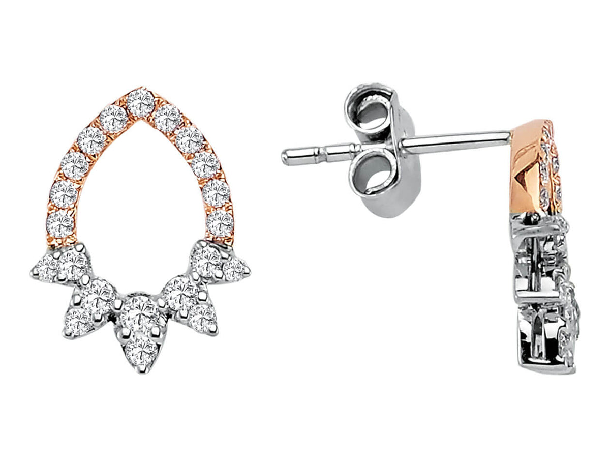 Boucles d'oreilles disque solaire diamant