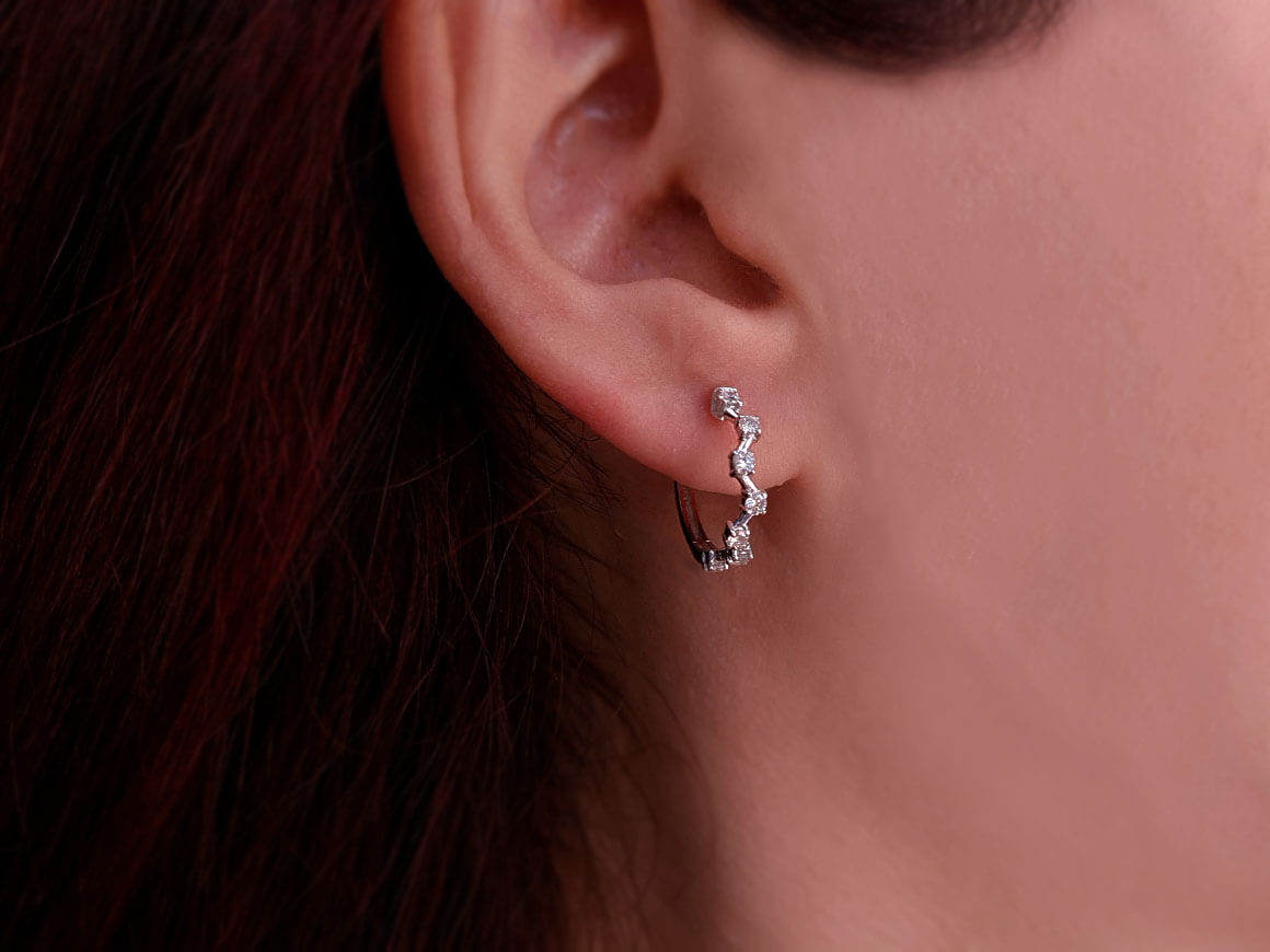Boucles d'oreilles créoles diamant