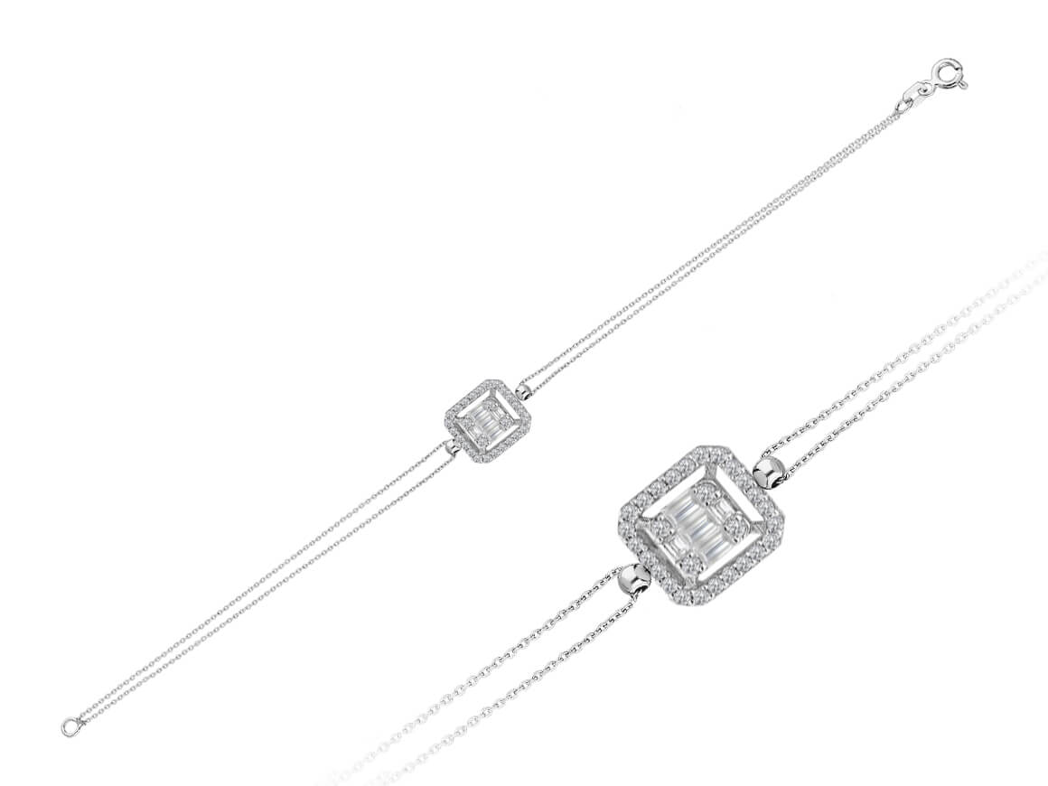 Bracelet diamant baguette