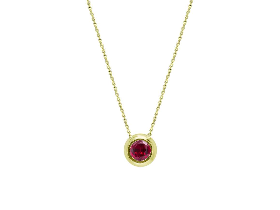 Collier solitaire rubis