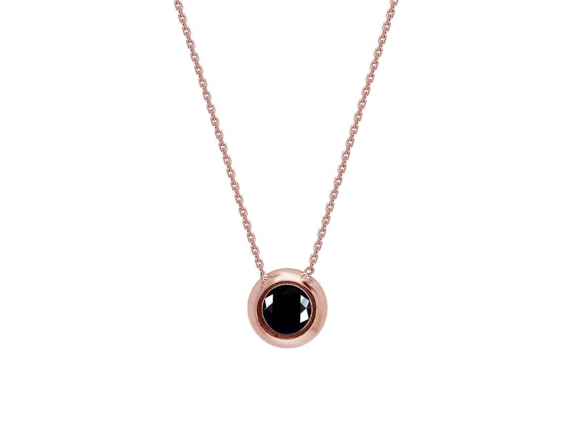 0.22 Carat Black Diamond Solitaire Necklace
