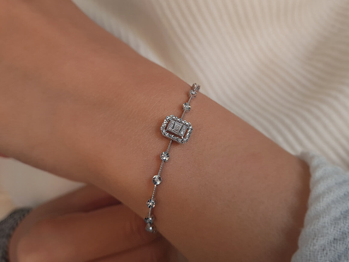 Baguette diamond bracelet