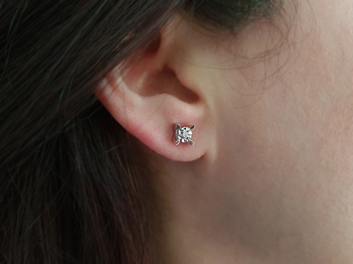 Boucles d'oreilles solitaires effet diamant 0,80 carat