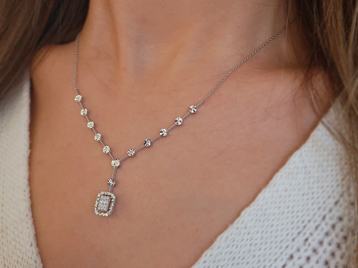 Collier Tennis Diamant Baguette