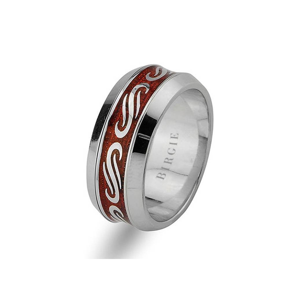 Alliance en or blanc de conception antique