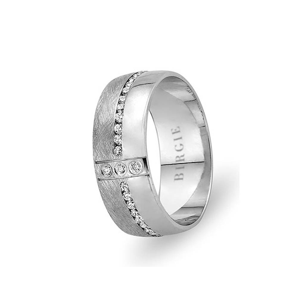 Alliance Eyup en or blanc avec diamants