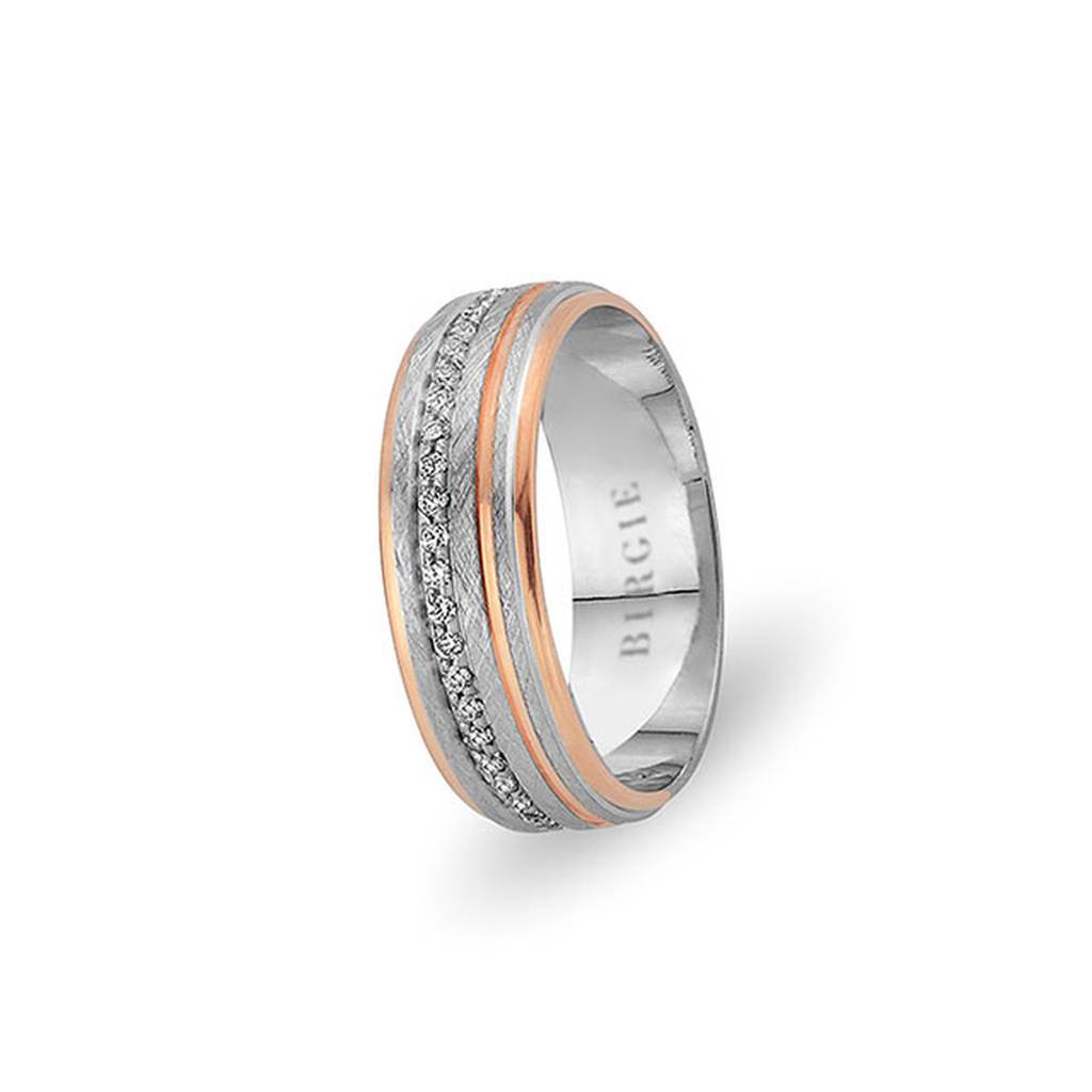 Alliance Mara en or blanc et rose avec diamants