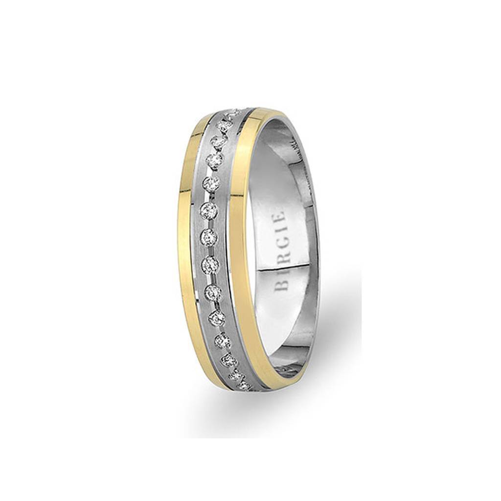 Alliance Delos en or blanc et jaune avec diamants