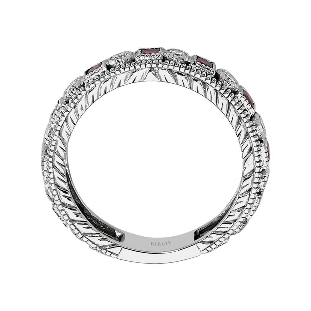 Bague d'éternité diamant et rubis