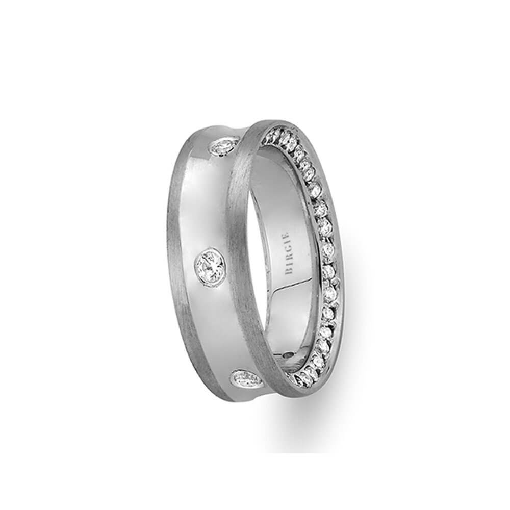 White Gold Wedding Band w/ Diamonds