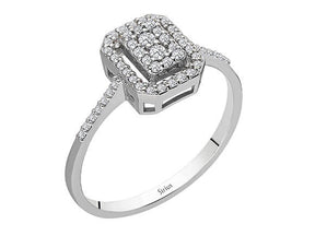 Birgie Rechteckiger Pavé-Ring mit Diamanten (0,20 Karat)