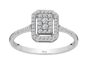 Birgie Rechteckiger Pavé-Ring mit Diamanten (0,20 Karat)