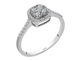 Birgie Quadratischer Cluster-Ring mit Diamanten (0,28 Karat)