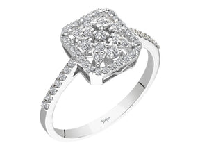Birgie Rechteckiger Pavé-Diamantring