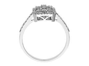Birgie Rechteckiger Pavé-Diamantring