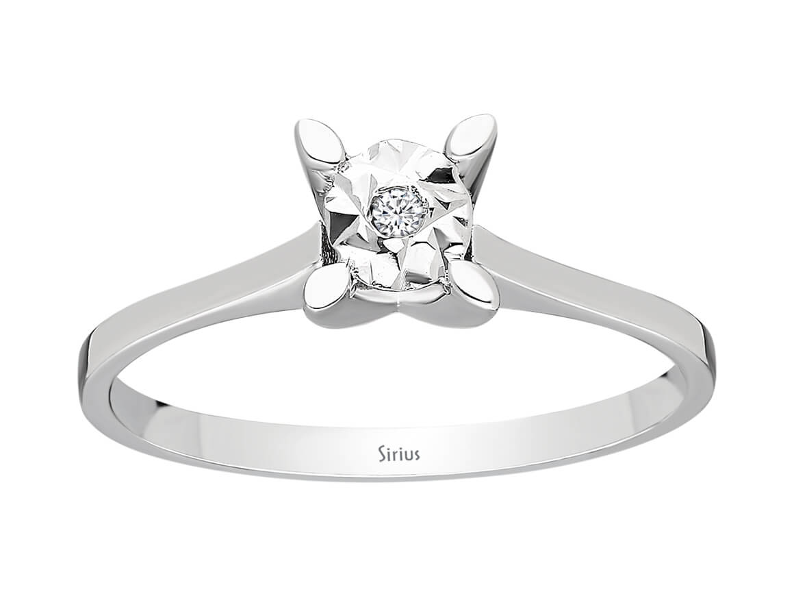 Birgie Diamant-Solitärring mit Struktur