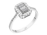 Birgie Baguette-Diamantring mit Halo