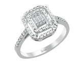 Birgie Baguette-Diamantring mit Effekt