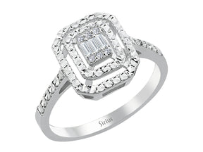 Birgie Baguette-Diamantring mit Effekt