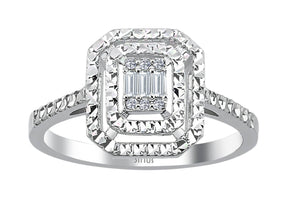 Birgie Baguette-Diamantring mit Effekt