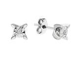 Zarte Diamant Ohrstecker mit Solitär-Diamanten, 0.03 Karat, 8K Gold