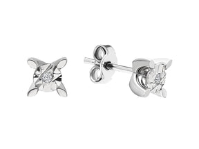 Zarte Diamant Ohrstecker mit Solitär-Diamanten, 0.03 Karat, 8K Gold