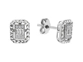 Elegante Diamant Ohrringe mit Baguette- und runden Diamanten im Pavé-Stil, 0.11 Karat, 8K Gold
