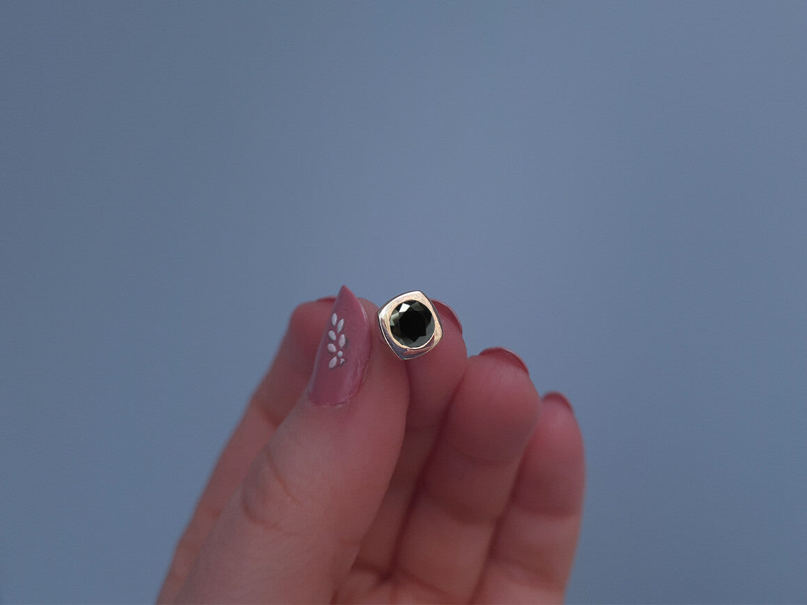 Birgie 1.40 Karat Schwarzer Diamant Ohrstecker 14 Karat Gold