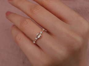 Bague diamant et morganite