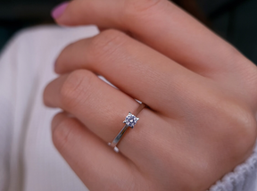 Bague solitaire diamant 0,18 carat