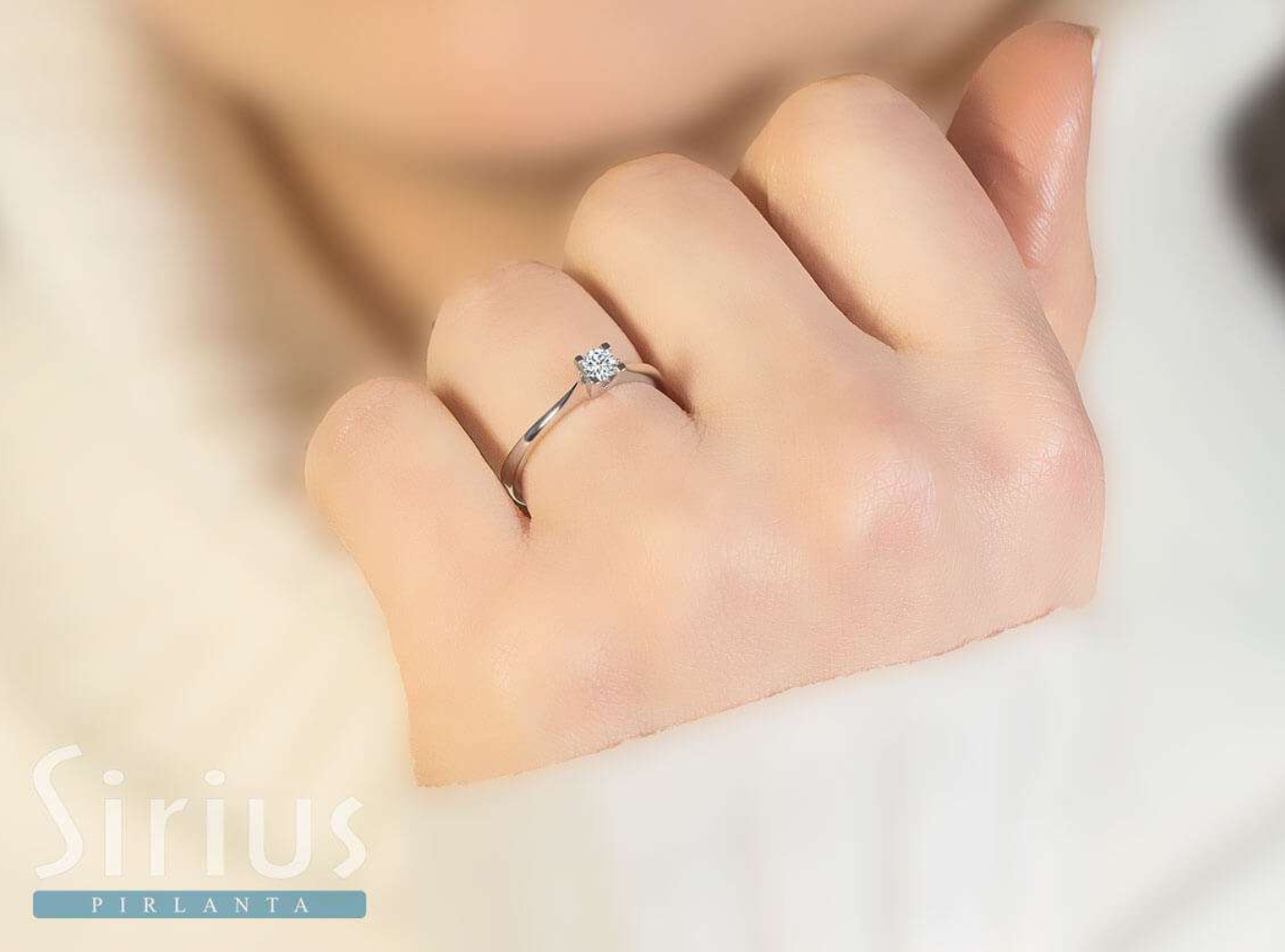 Bague solitaire diamant 0,17 carat