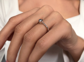 Bague diamant solitaire coeur 0,10 carat