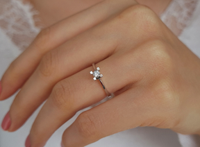 Bague solitaire diamant 0,13 carat