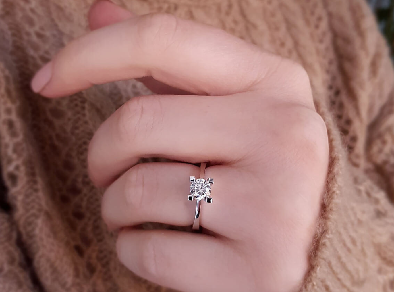 Bague solitaire diamant 0,71 carat