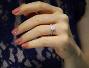0.43 total carat diamond baguette ring