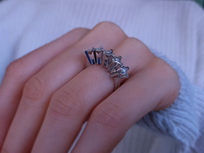 0.15 carat engagement ring with five diamonds