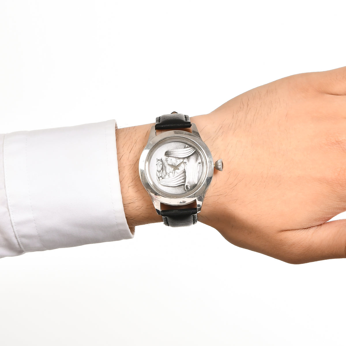 Schwarz Weiße Pferde Uhr