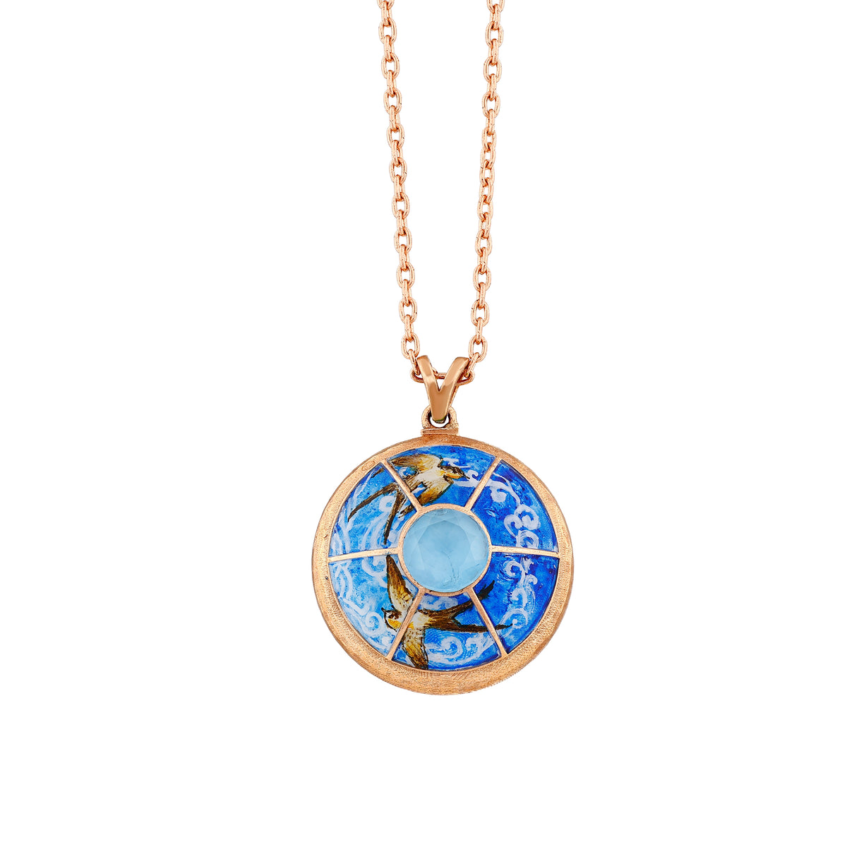 Real Sapphire Birds Necklace