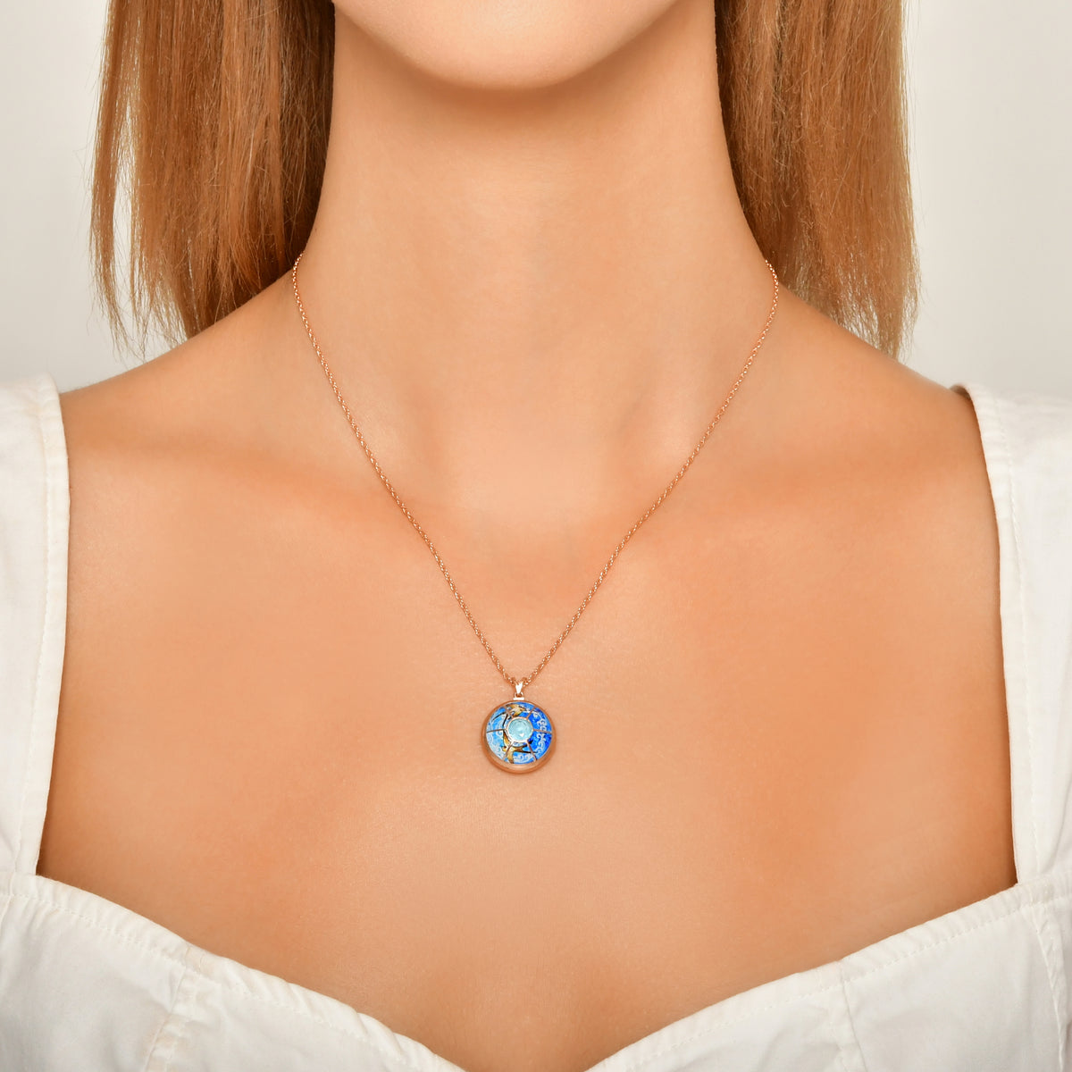 Real Sapphire Birds Necklace