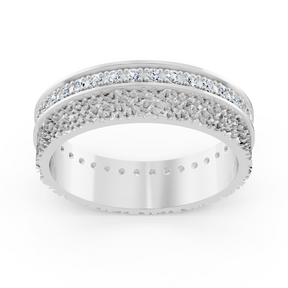 Bague en diamant exquise en or blanc 14 carats