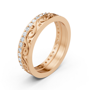 Bague Birgie en or rose 14 carats avec diamants – 0,518 ct