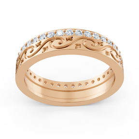 Bague Birgie en or rose 14 carats avec diamants – 0,518 ct