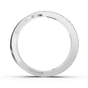 Bague diamant Birgie en or blanc 14 carats – 0,90 ct, sertie pavée