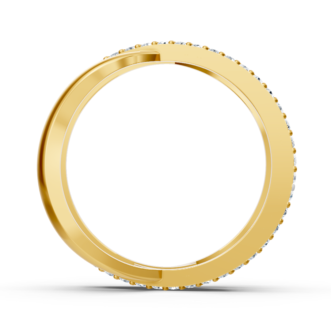 Bague diamant Birgie en or jaune 14 carats – 0,90 ct, sertie pavée