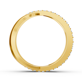 Bague diamant Birgie en or jaune 14 carats – 0,90 ct, sertie pavée