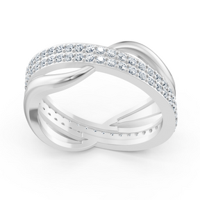 Bague diamant Birgie en or blanc 14 carats – 0,90 ct, sertie pavée